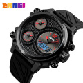 fashion  big dial black fashion silicone sport watch